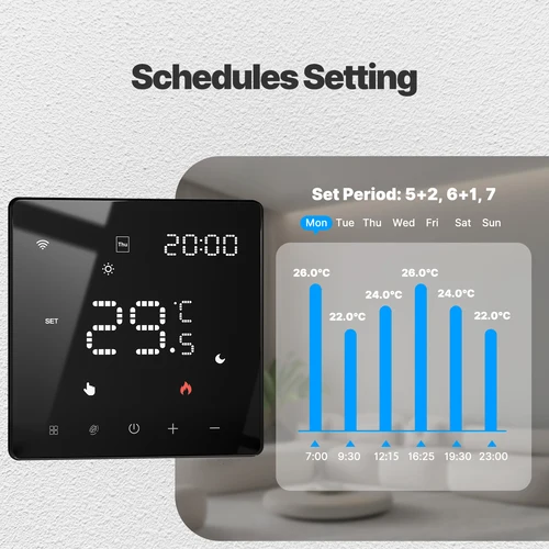 Imagen 2 del producto Termostato MOES Tuya ZigBee/WiFi, controlador de temperatura inteligente, caldera de Gas y agua, calefacción eléctrica, funciona con Alexa y Google Home