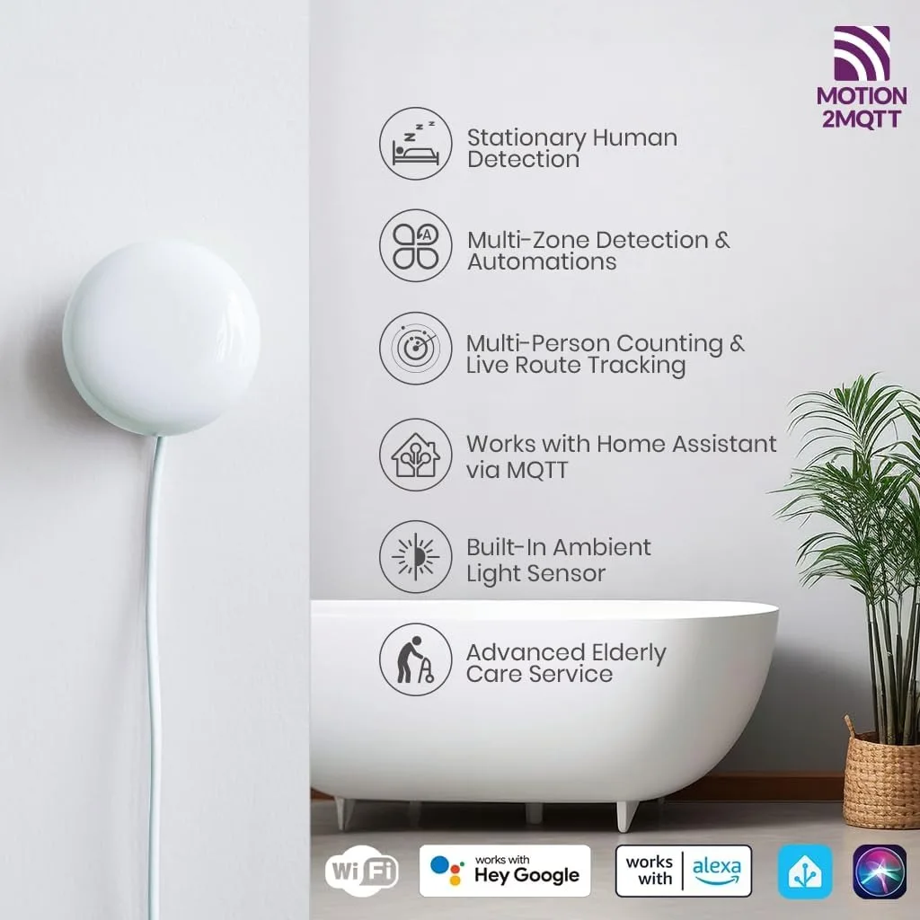 LinknLink 스마트 홈 브리지 감정 존재 센서, mmWave 레이더 WiFi 스마트 모션 센서, IR, Alexa 및 Google Home과 호환