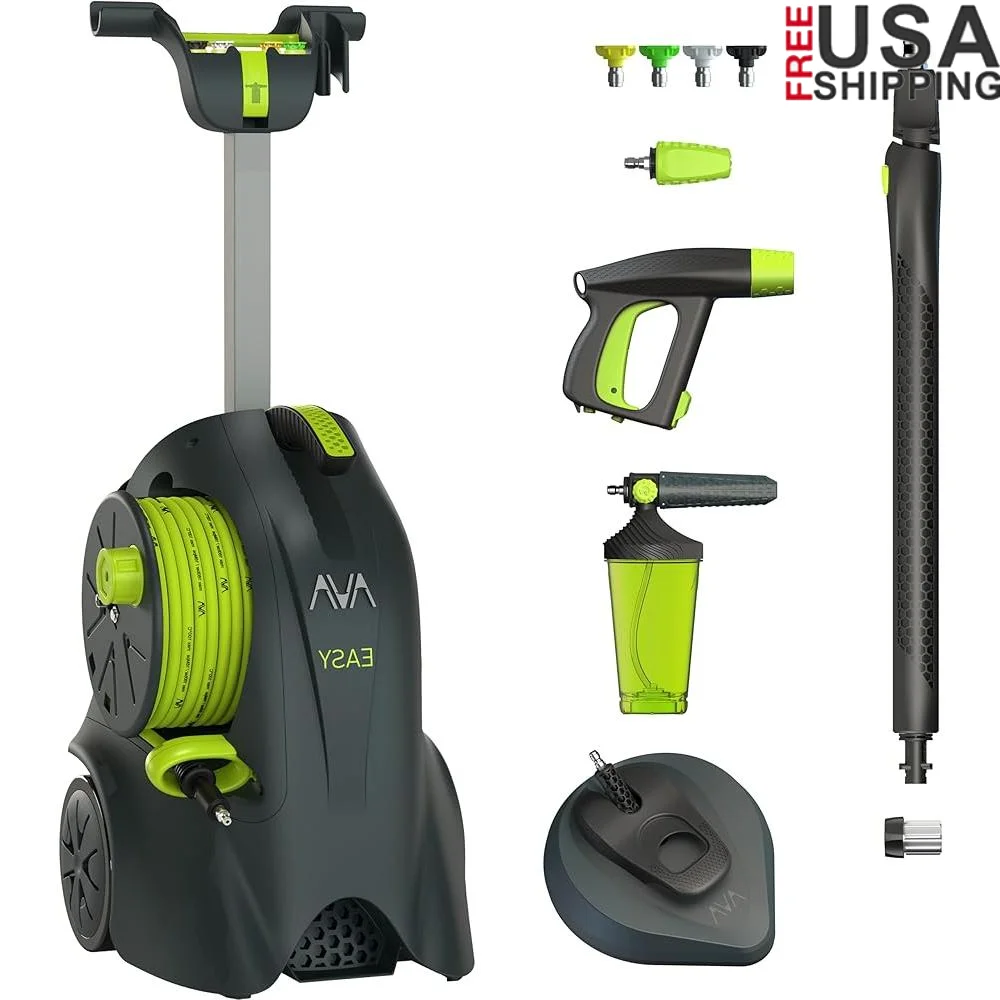 

High Power 2050 PSI Electric Pressure Washer with Foam Cannon Patio Cleaner Zoom Lance Turbo Nozzle 40ft Hose Quick Connect