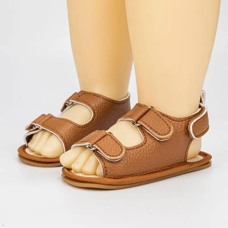 KIDSUN New Baby Sandals Boy Girl Shoes Solid Color Simple Casual Pu Leather Little Baby Sandals Toddler First Walkers Newborn