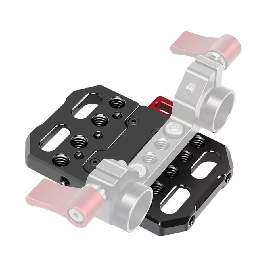 Aluminum Alloy Quick Release V-Lock Mounting Plate Compatible With 15mm Rod Clamp For DSLR Camera V-Mount Battery Fixed Base