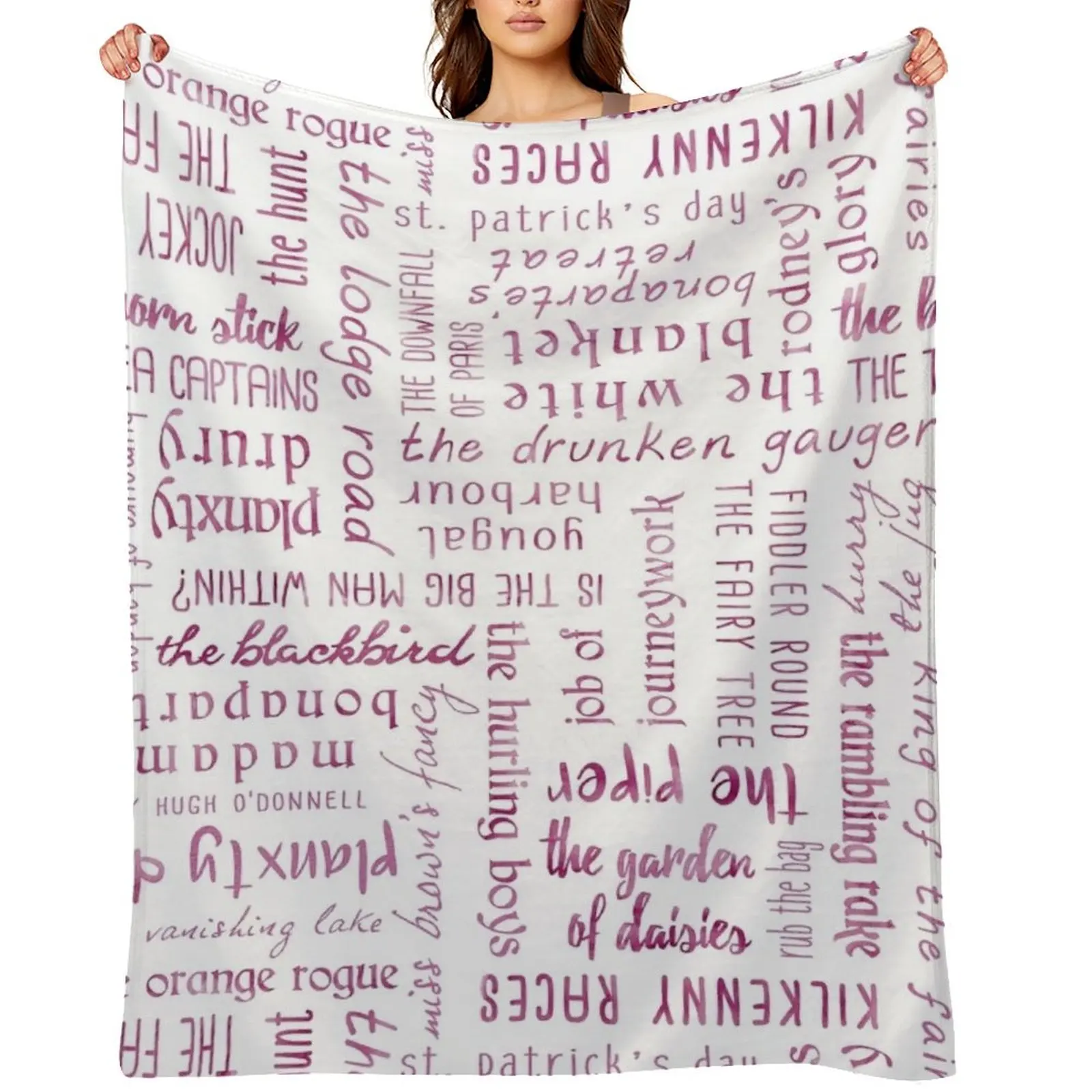 Irish Dance Sets -- Pink Throw Blanket warm winter Thins Soft Plaid Polar Blankets