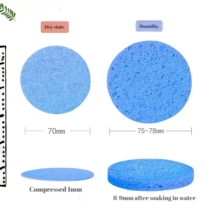 50-400PCS Spugne per il viso compresse Spugne per il viso rotonde in cellulosa Spugne per spa cosmetiche naturali Massaggio per la pulizia del viso