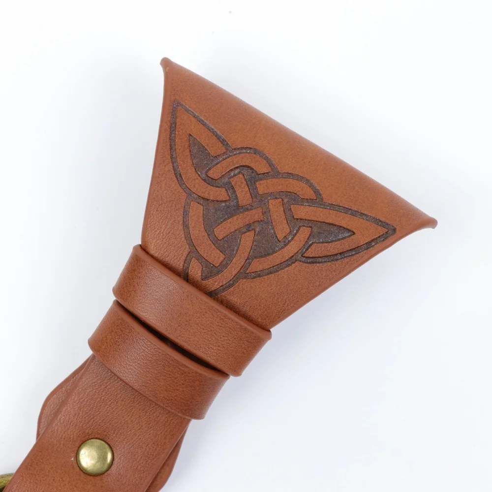 Medieval PU Leather Skirt Hike Vintage Celtic Double Ring Skirt Lifter Belt Accessory Viking Witch Renaissance LARP Fantasy Hall view 4