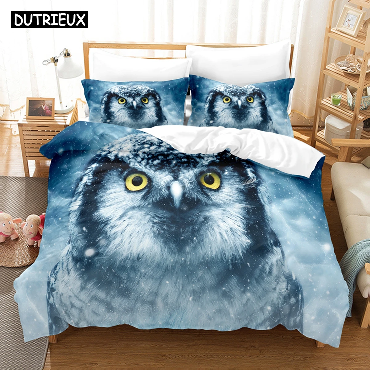 

3D The Owl Bedding Sets Duvet Cover Set With Pillowcase Twin Full Queen King Bedclothes Bed Linen