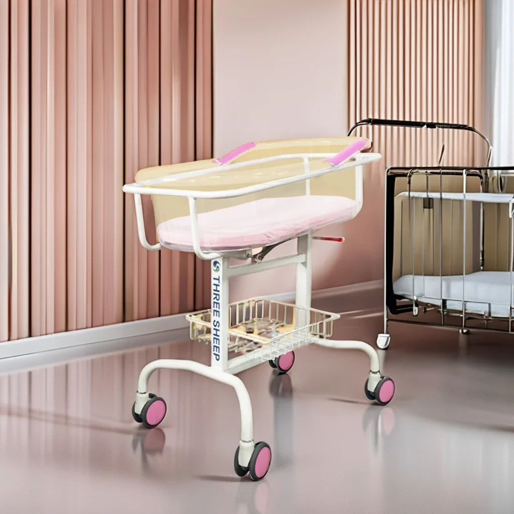 High-End Multifunctional Baby Crib Stroller Metal Material for Hospitals