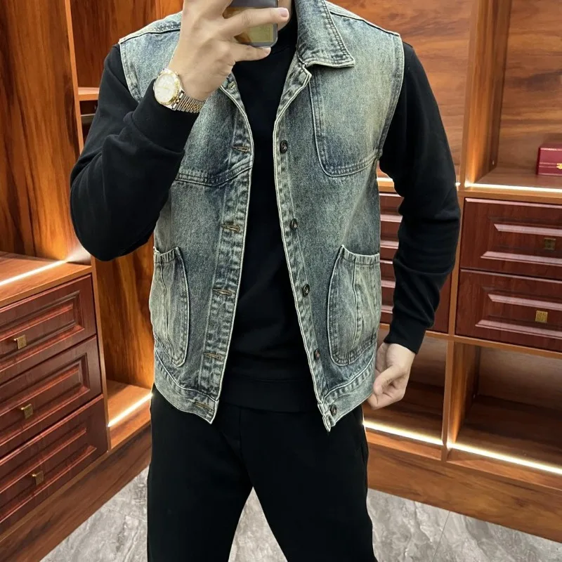 

Спецодежда в американском стиле ретро, унисекс, приталенный жилет с воротником, легкая водонепроницаемая куртка с несколькими карманами для занятий спортом ​