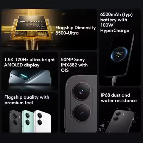 Global Version POCO X8 Pro Smartphone MTK Dimensity 8500-Ultra 6500mAh Battery 6.59" 1.5K 120Hz AMOLED Display 50MP Camera