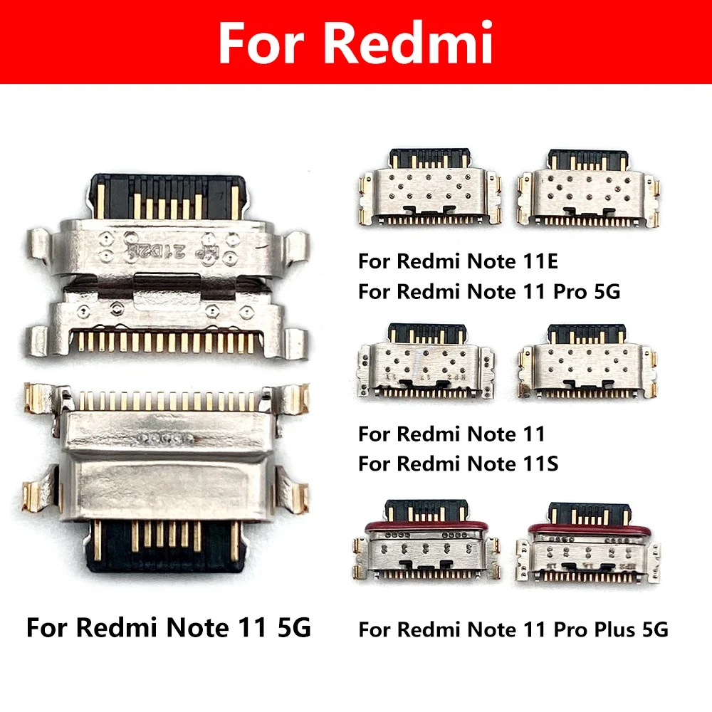100Pcs,NEW Tested For Redmi Note 7 8 8T 10S 9S 9 10 11 Pro Plus 5G 11E 11S Charger Micro USB Charging Port Dock Connector Socket