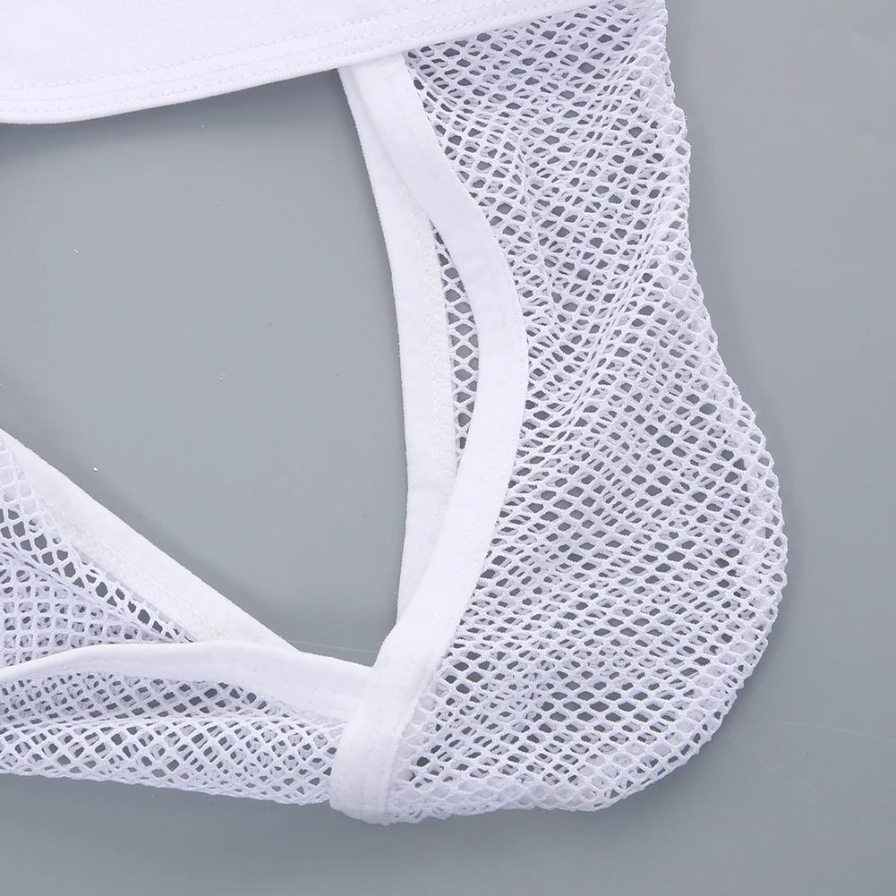 Men Mesh Side High Fork Briefs Sexy Accessories Hot Underpants Bikini Sexy Hip Cover Fishnet U Pouch Underwear Men's Panties