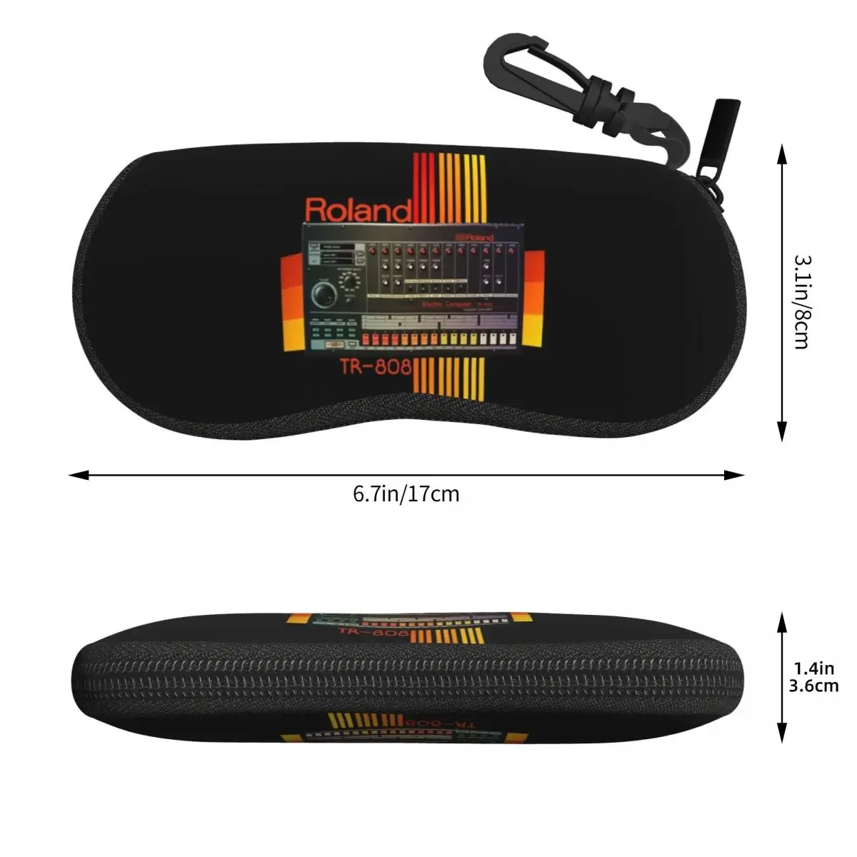 Roland Tr-808 Drum Machine Model Shell Glasses Case Portable Sunglasses Box Women Men Soft Eyeglasses Bag Pouch