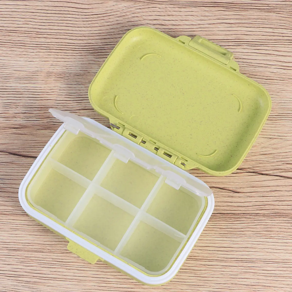 

Портативный контейнер для таблеток на 6 отделений, водонепроницаемый органайзер для лекарств, маленький дорожный футляр для ежедневных витаминов и хранения жевательной резинки, 1 шт.