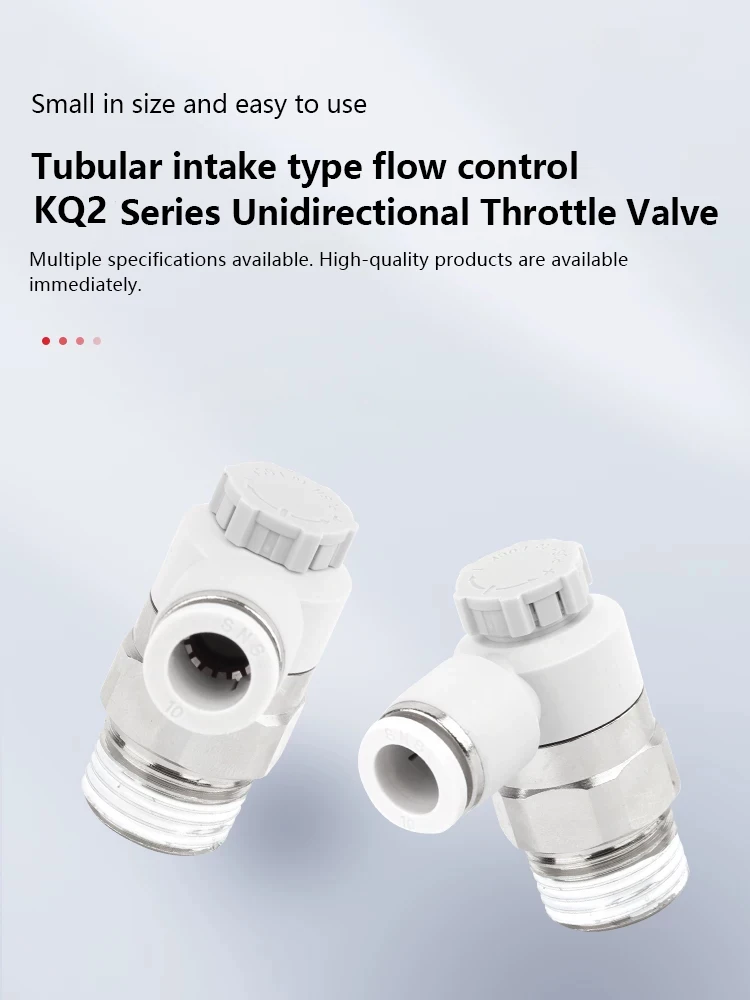 LADUNG 5Pcs KQ2V One-Way Flow Control Valve Pneumatic L-Shaped Threaded Elbow with Speed-Regulating Fitting Throttle Adjustment