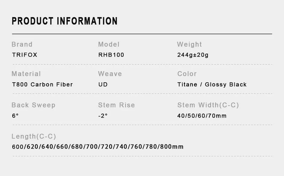 TRIFOX Carbon MTB Lenker Riser -2 Grad einförmiger integrierter UD Matte Downhill XC Mountainbike Lenker 40/50/60/70 mm – Detail 8