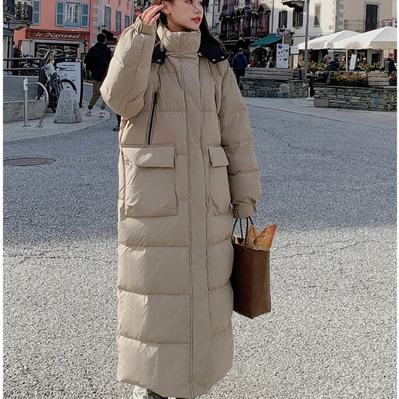 

2024Winter New Long Women Down Cotton Coat Hooded Thick Cotton Coat Loose and Warm Fashion Women Snow Coat Women Jacket