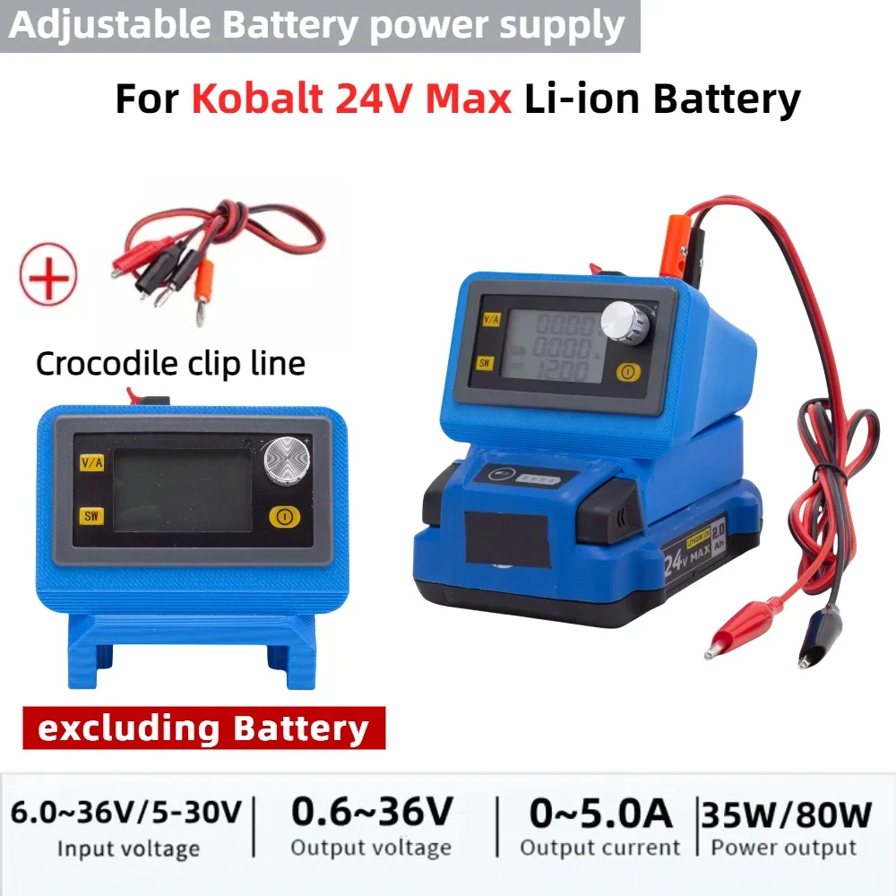 Fonte de Alimentação de Bateria Ajustável Cnc Portátil dc Buck Boost Regulador para Kobalt 24v Max Bateria de Íon-lítio de Baixo Perfil sem Bateria