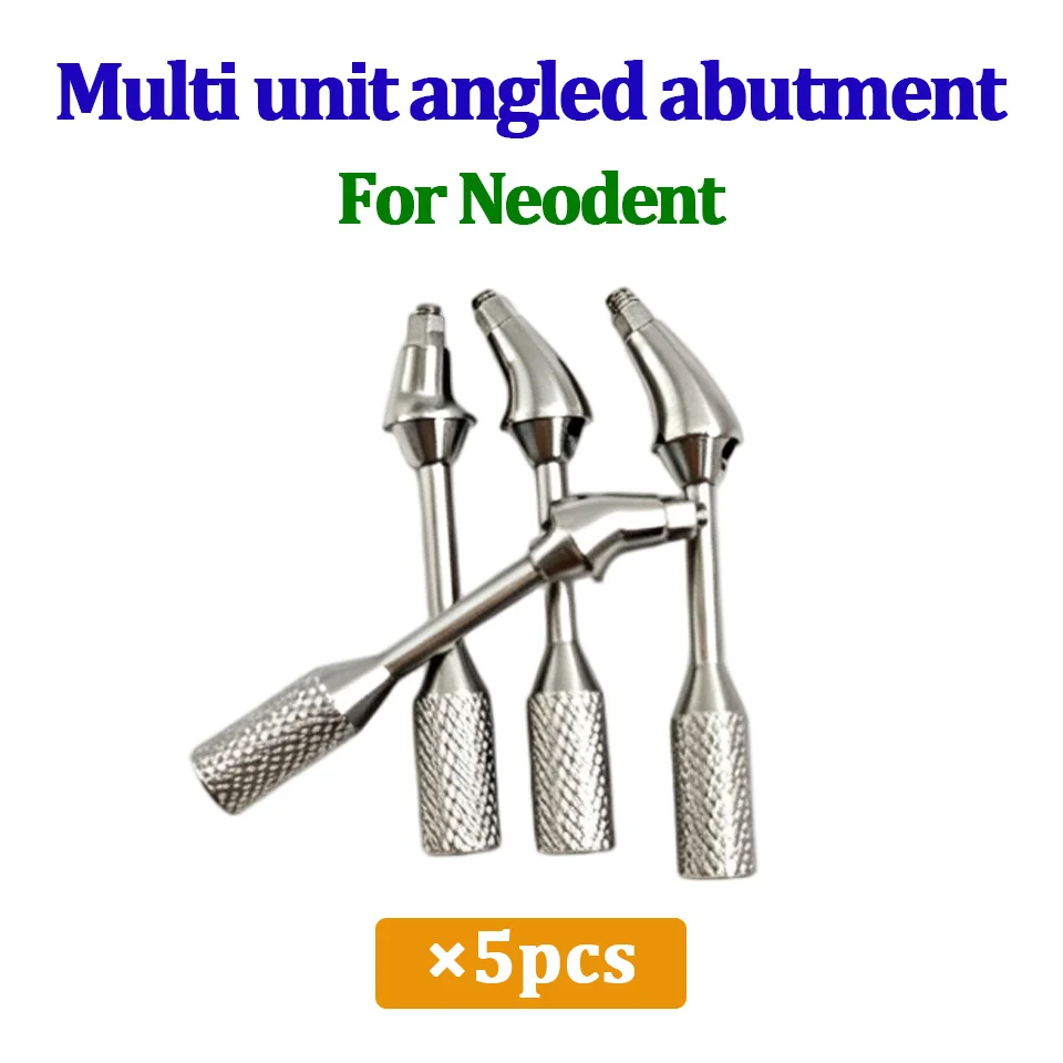 5Pcs Dental Multi Unit Angled Abutment For Neodent Implant System Titanium Angled Abutment 17 30 Degree Prosthetic Screw Tool