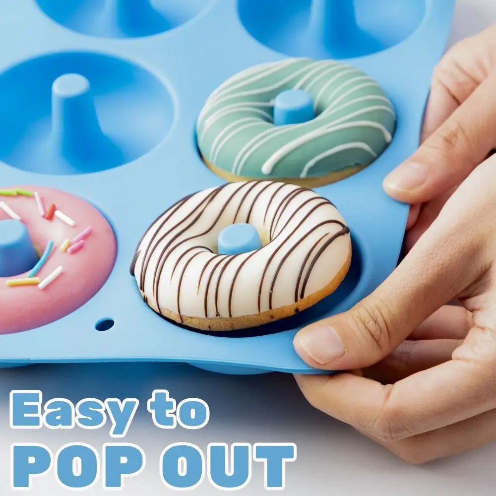New Silicone Donut Mold Non-Stick High Temperature Resistant Baking Pan Food Grade Silicone Reusable Pastry Tools Pastry Making