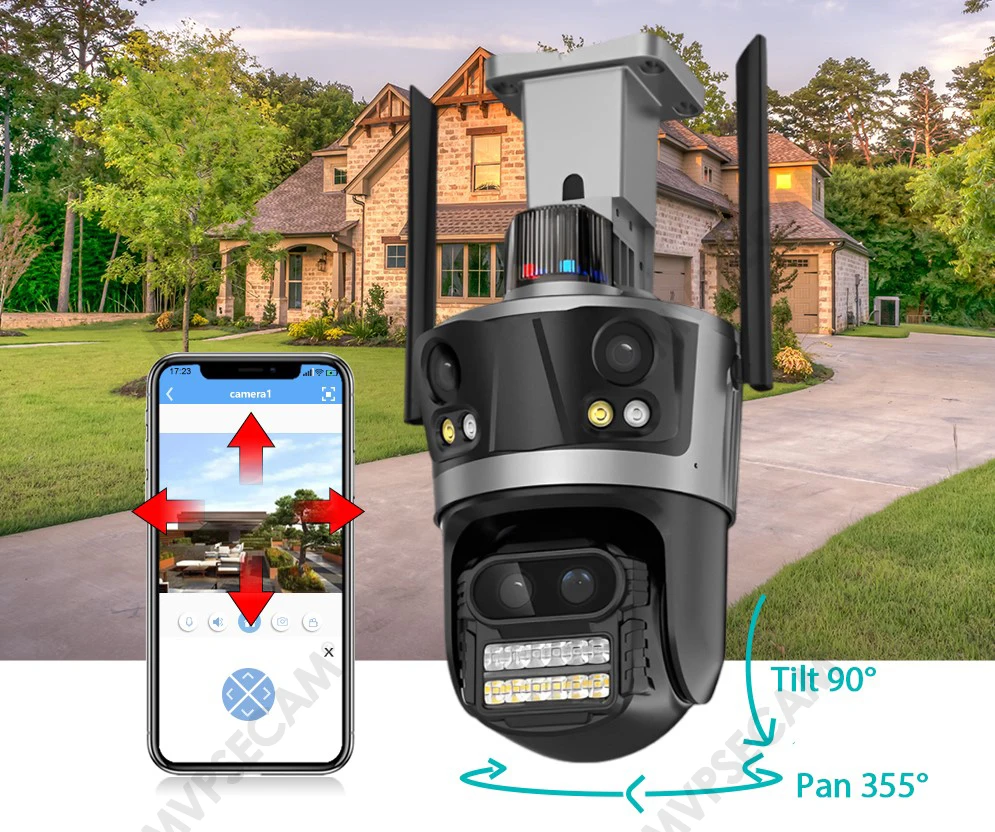 8k 16mp Video überwachungs kamera wifi cctv 8x Zoom Outdoor Wireless Sicherheit IP-Kamera ptz vier Objektive Wi-Fi-Kameras icsee – Detail 9