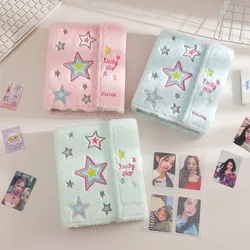 MINKYS Kawaii Fluffy Envelope Shape Star Plush A5 Kpop Photocard Binder Collect Book Idol Photo Card Holder Photocard Album