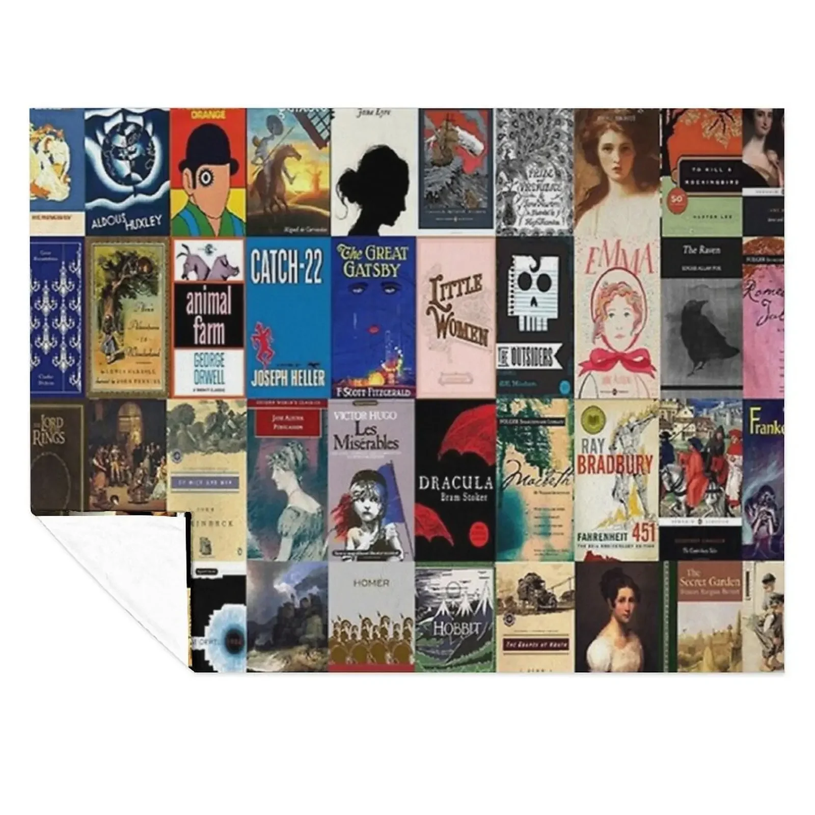 

Classic Literature Book Covers Throw Blanket wednesday Sofa Throw Vintage Multi-Purpose Blankets