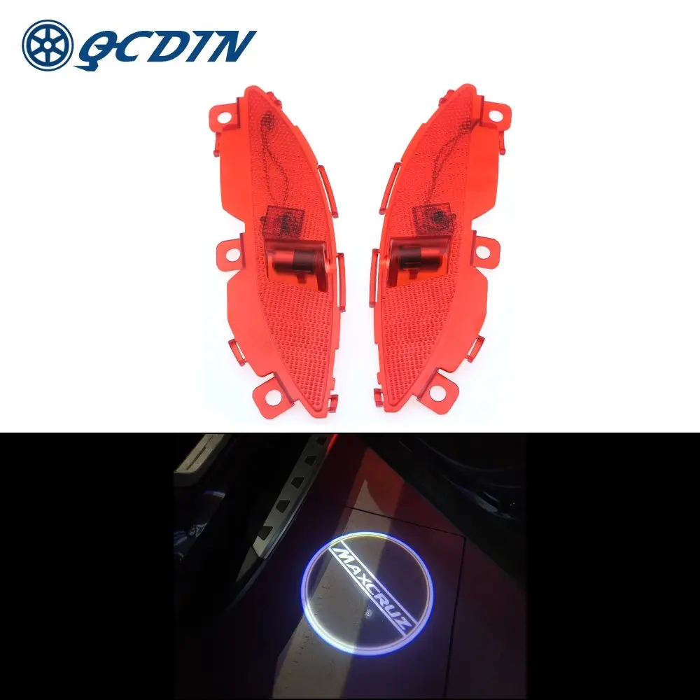 QCDIN 2pcs LED Door Logo Projector Light Car Welcome Light for Hyundai Maxcruz Ultra Bright Easy Installation Canbus LED Light