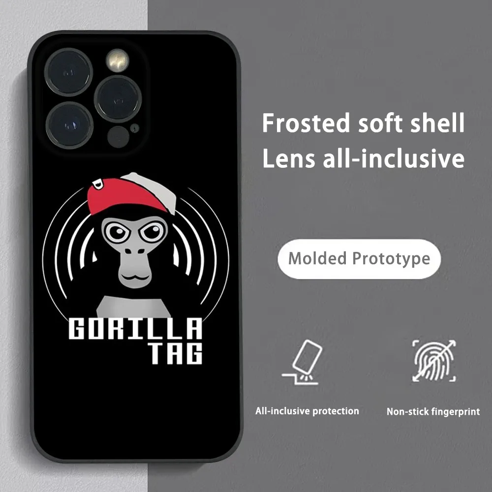 Game G-Gorilla Tags Phone Case For iPhone 16 15 14 13 12 11 Pro Max Plus Mini Frosted Soft Shell Funda