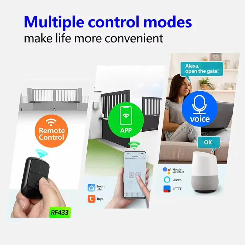 Tuya WIFI Universal Receiver Garage Door Receiver 433.92MHz For MHOUSE TX3 TX4 GTX4 MT4 MT4V MT4G Remote Control