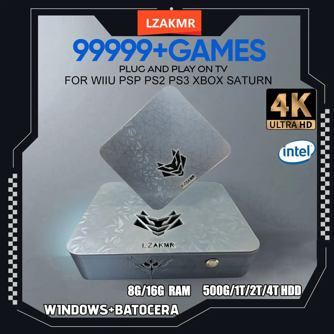 Upgrade AK1 Pro Dual System Features Windows 11, 2TB/4TB Storage 8G/16G RAM and Over 99,999 Games for Switch, PS2, PSP, XBOX, NG
