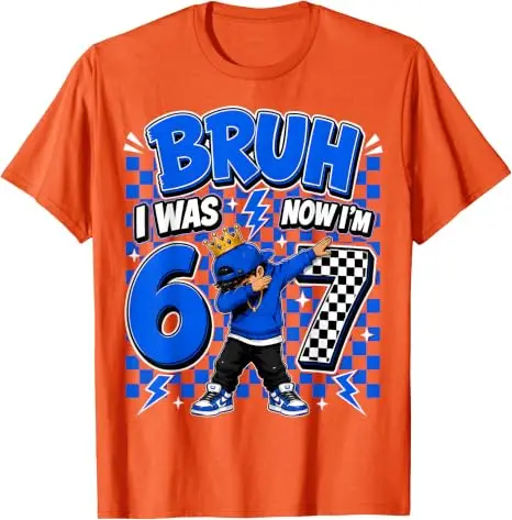 Modekleidung für 7-jährige Jungen, Bruh, ich war 6, jetzt bin ich 7, Dabbing 7. Geburtstag Jungen Sechs-Sieben T-Shirt, Humorvolles 67 Spruch-T-Shirt Geschenke – Detail 12