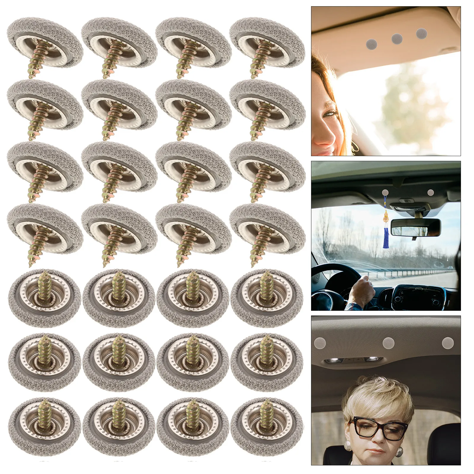 1Set Interior Headliner Button Kit Professional Grade Iron Rivets Cloth Covered for Car Roof Liner Fabric Repair Effortless