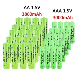 AAA + AA rechargeable AA 1.5V 3800mah - 1.5V AAA 3000mAh alkaline battery flashlight toy watch MP3 player, free delivery