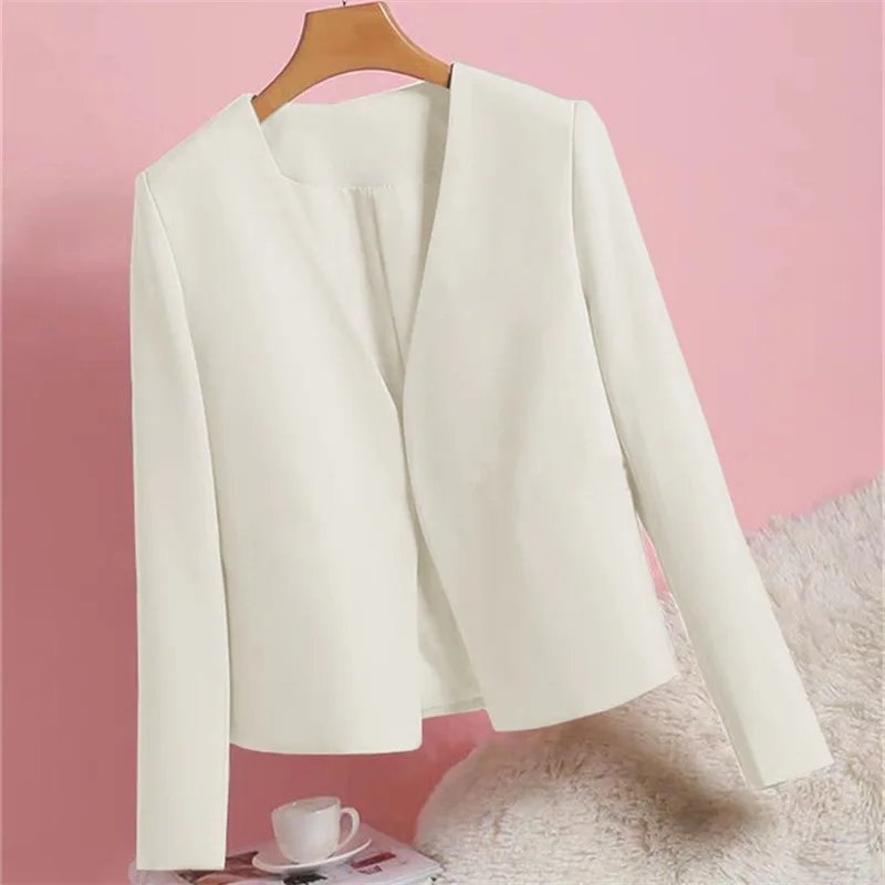 

Fashionable Loose Women's Suit Jacket Black Large Size Top Cross-Border Long Sleeve Pure Color Spring Autumn Wear for Women