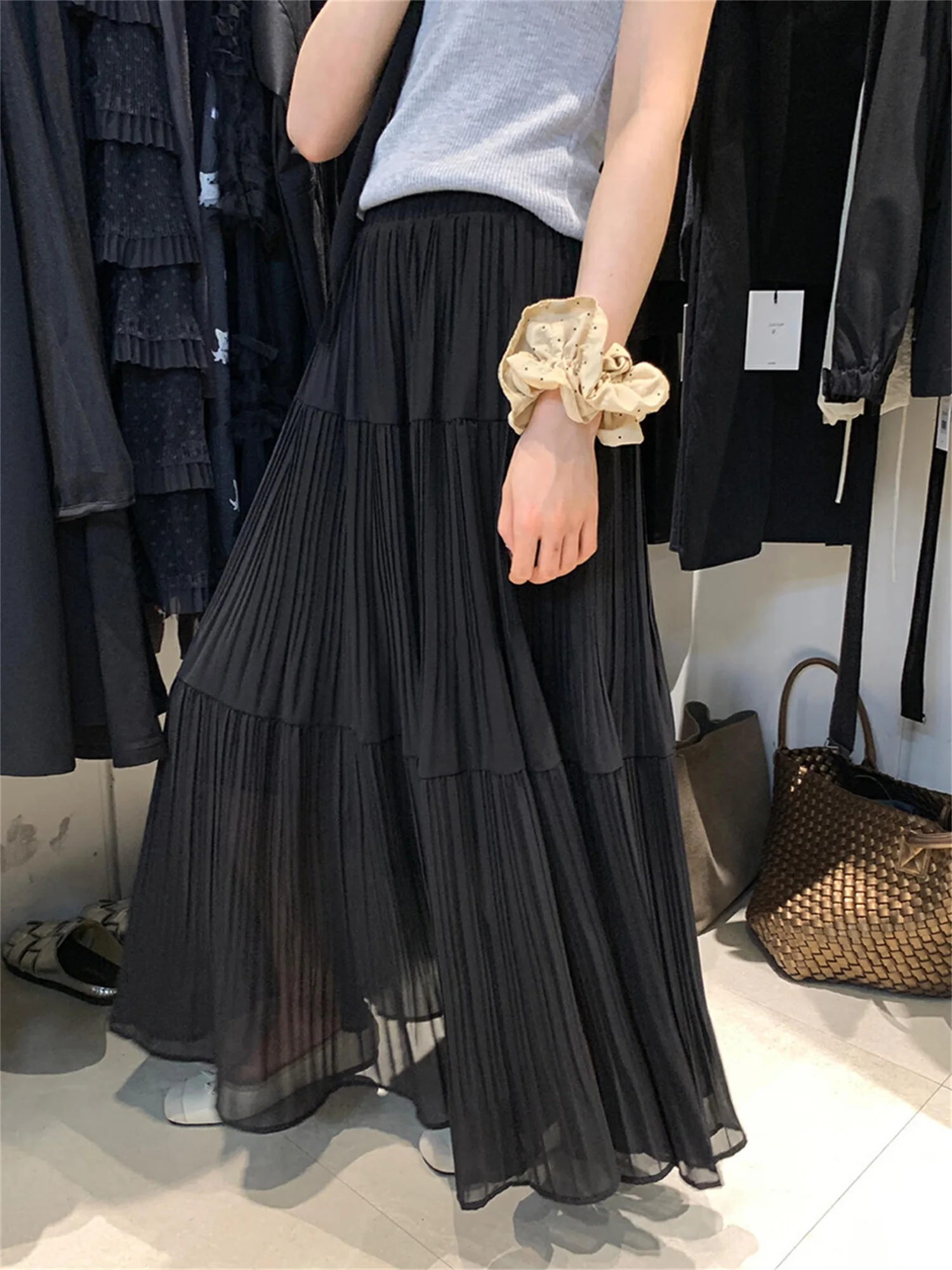 Gonna lunga leggera da donna con elastico in vita e stampa Boho per le vacanze, picnic, attività all'aperto