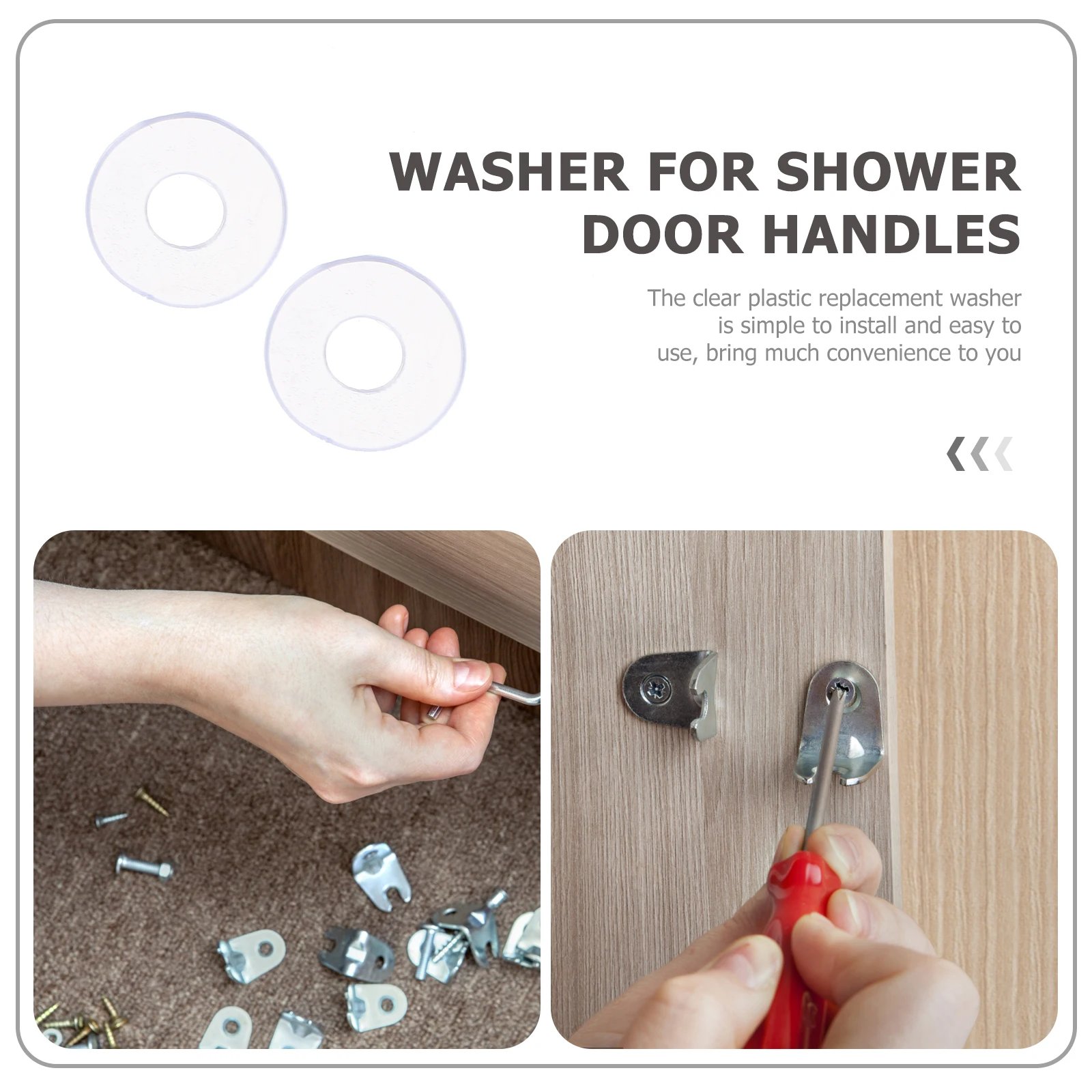 

50 Pcs Insulation Plastic Washers Gaskets Flat Sealing Round Door Handle PVC Fix Clear