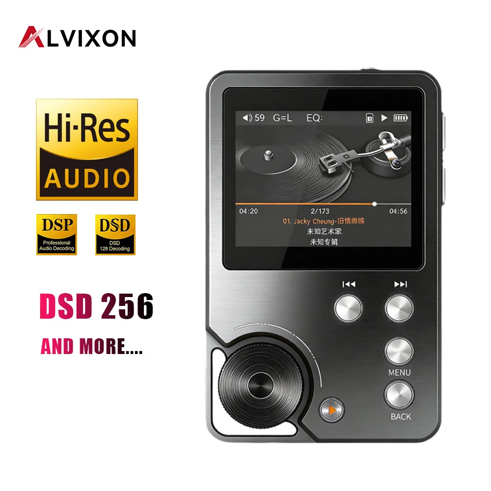 

ALVXON DSD256 HIFI Автомобильный MP3-плеер HIFI MP3 Video для беспроводных наушников, аудио без потерь, качество звука уровня мастер-каширования, MP3