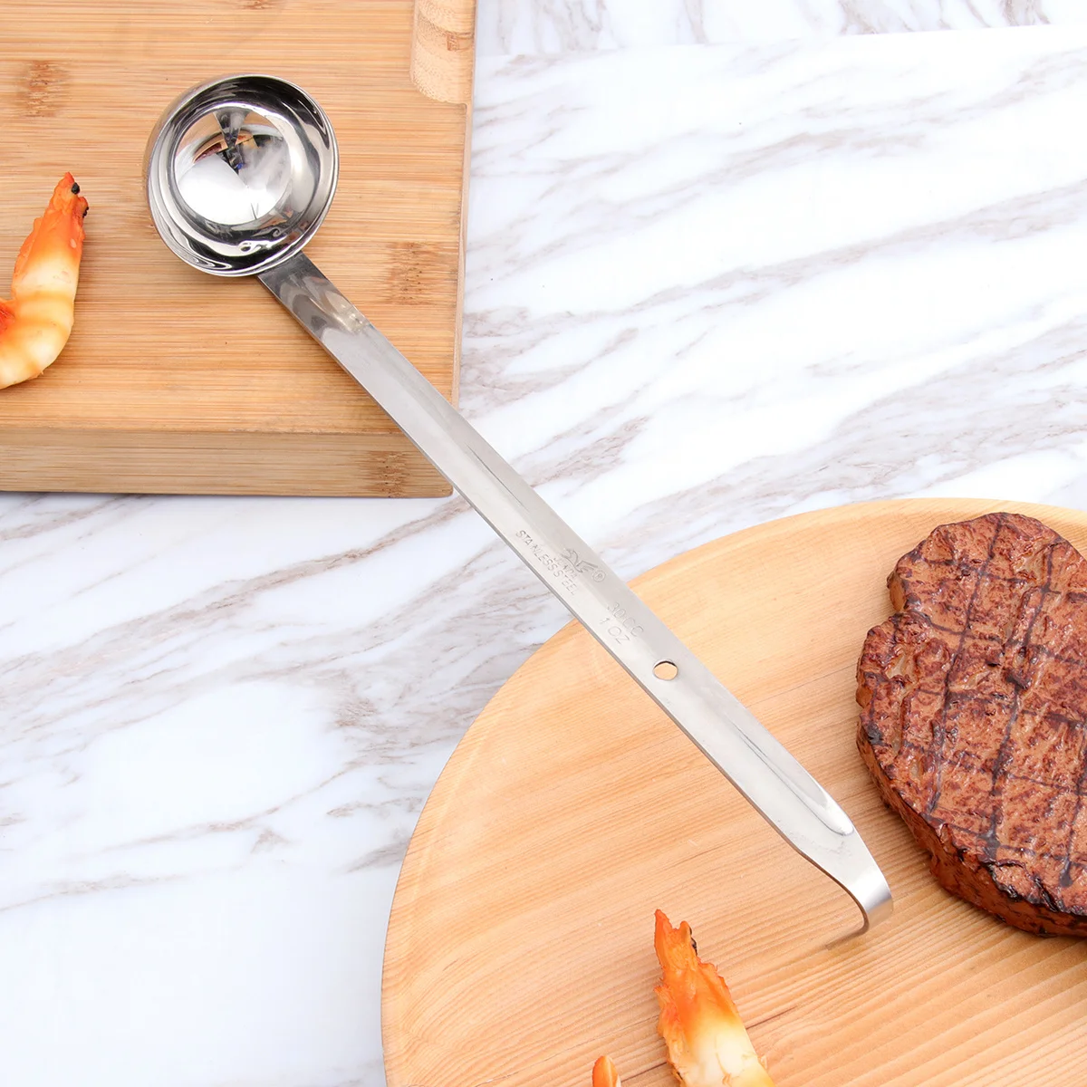 

2Pcs Heavy Duty Stainless Steel Soup Ladles Long Handle 60cc for Cooking and Serving Stainless Steel Ladle Soup Spoon Ladle