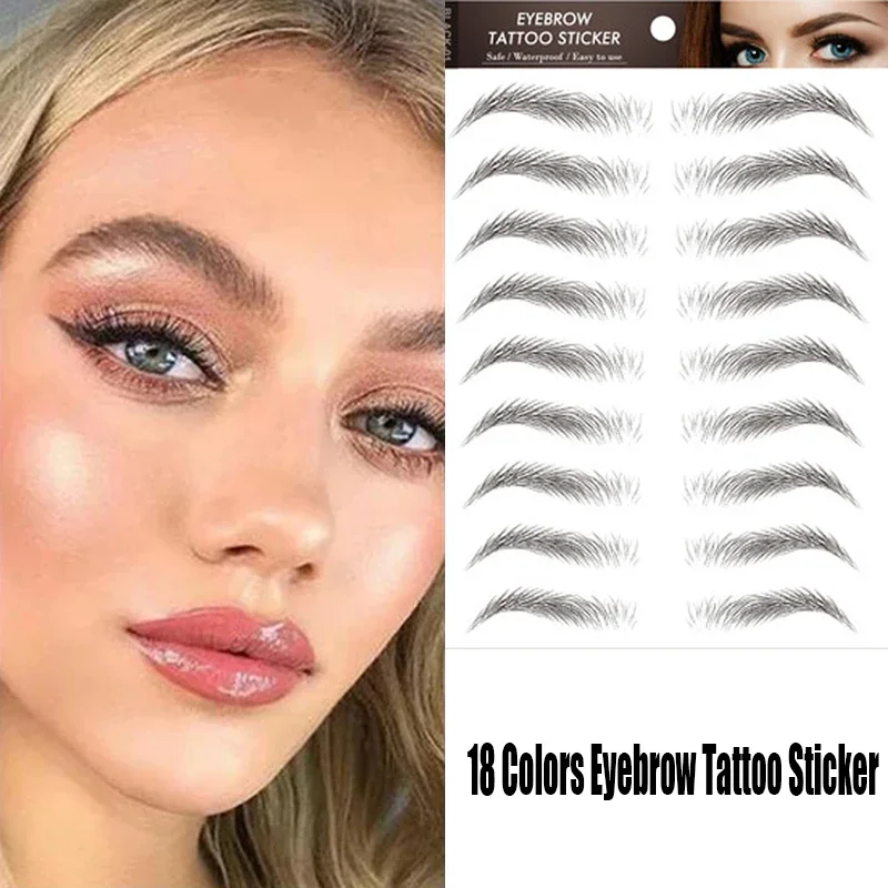 6D Eyebrows Sticker Water Transfer Hair-like Eye Brow Tattoo Stickers Long Lasting False Eyebrow Enhancers Eye Brow Cosmetics