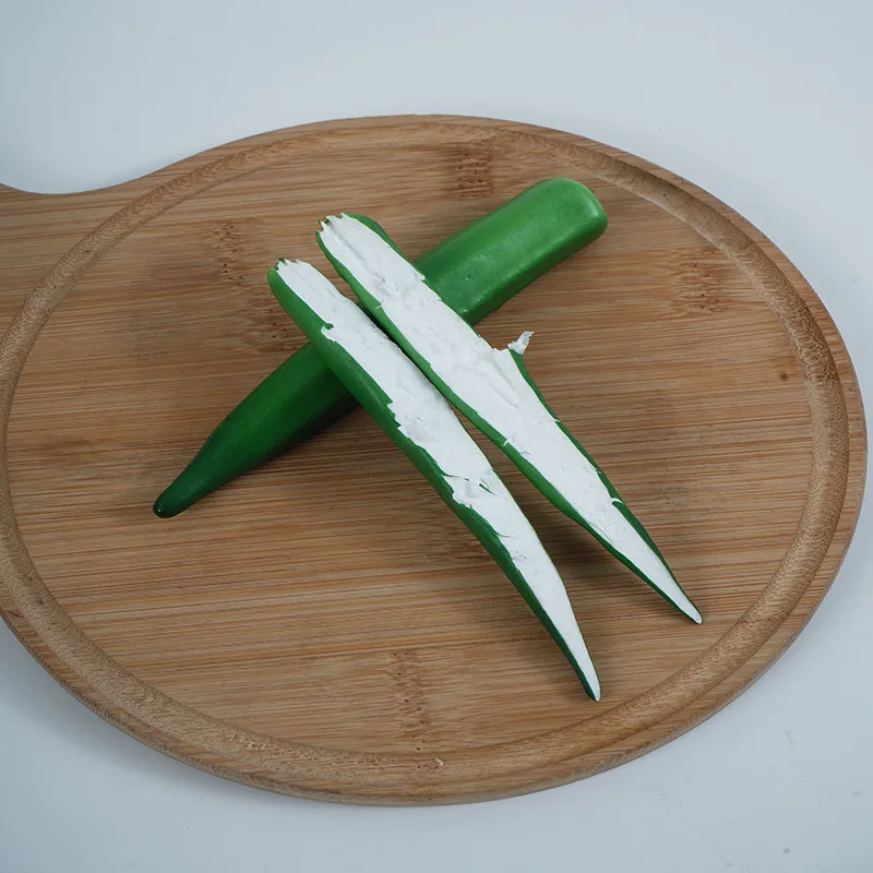 Artificial Simulation Okra Foam Lifelike Simulation Cucumber Fake Vegetable Props Home Kitchen Decoration