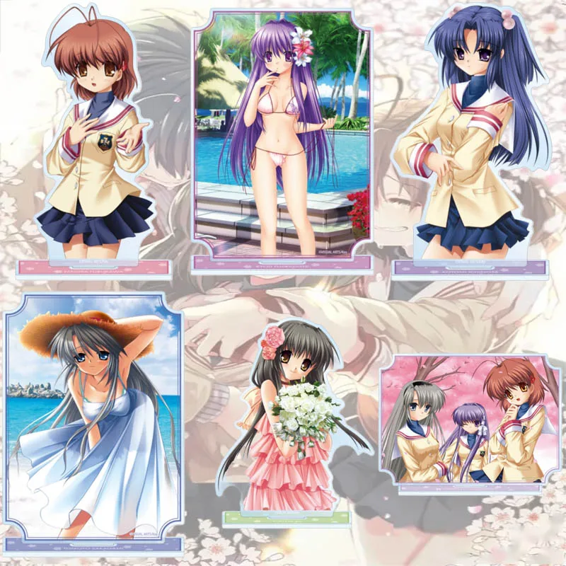 CLANNAD 15CM Fashion Anime Character Acrylic Stand Figure Home Desk Decoration Holiday Gift Keychain