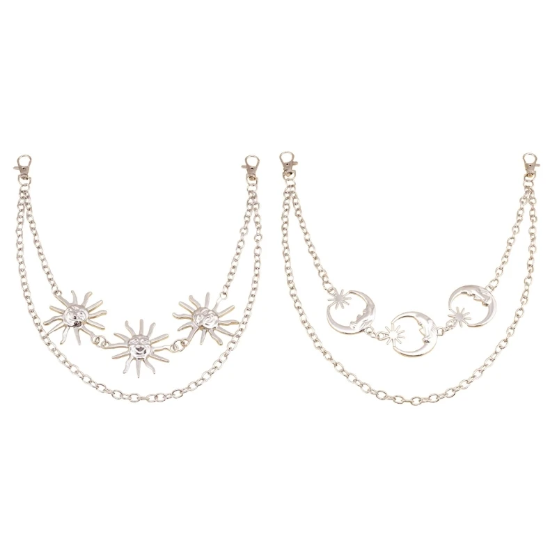 

Sun/Moon Pendant Pant Chain Women Double Layer Street Metal Jeans Chain Drop Shipping