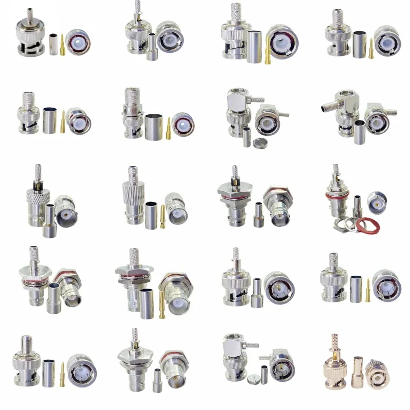 BNC Male Head Female Q9 All Copper Connector Crimped 1.5-3 Can Be Connected To RG174 Line RG316 Line BNC Waterproof