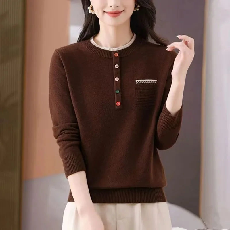 Autumn/Winter Clothing Loose Fashion Sweaters  Women Warm Elegant Knitted Long Sleeve Pullover Lady Casual O-neck All-match Top