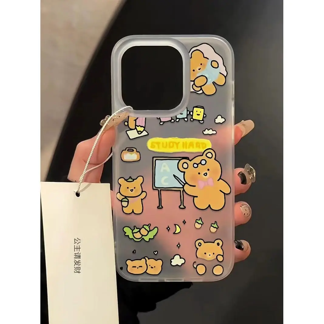 Fun Teaching Bear Shockproof Fashionable Phone Case For iPhone 15 Pro Max 14 Plus 13 12 11 XR X XS 8 7 Cover