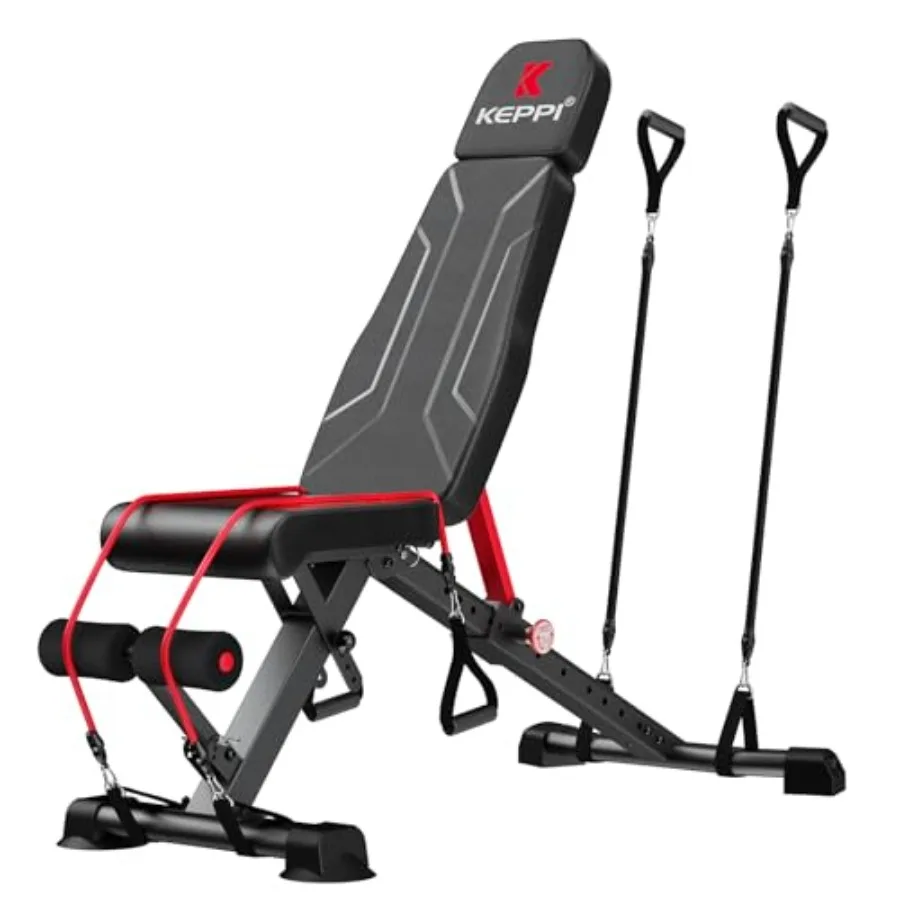 900LB Weight Bench, Adjustable Foldable Workout Bench Press for Full Body Strength Training, Incline Decline Bench with Fast Fol