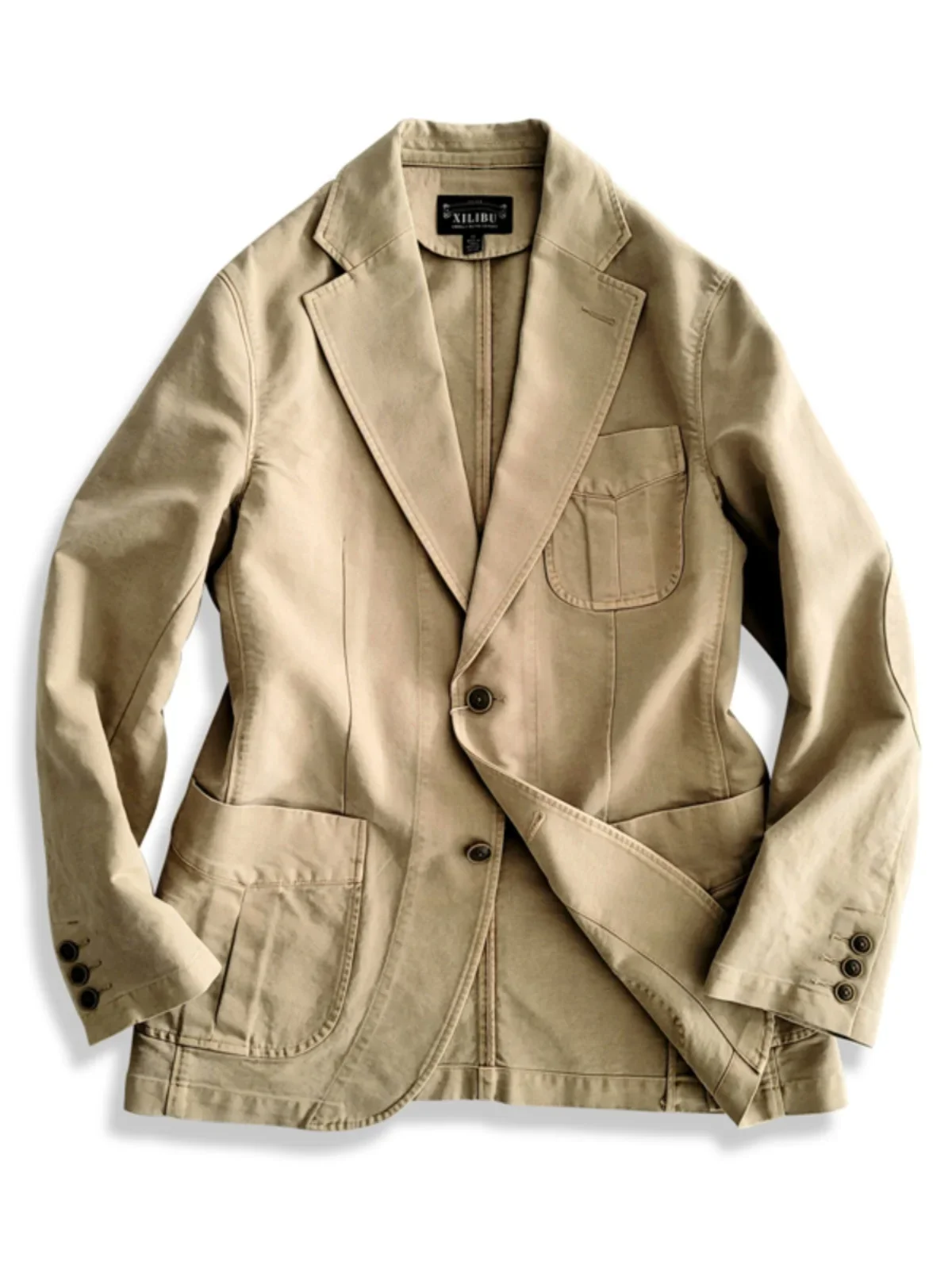 

Amekaji Wear, мужская хлопковая повседневная куртка цвета хаки, потертая ниша в стиле ретро, весна, хорошее качество