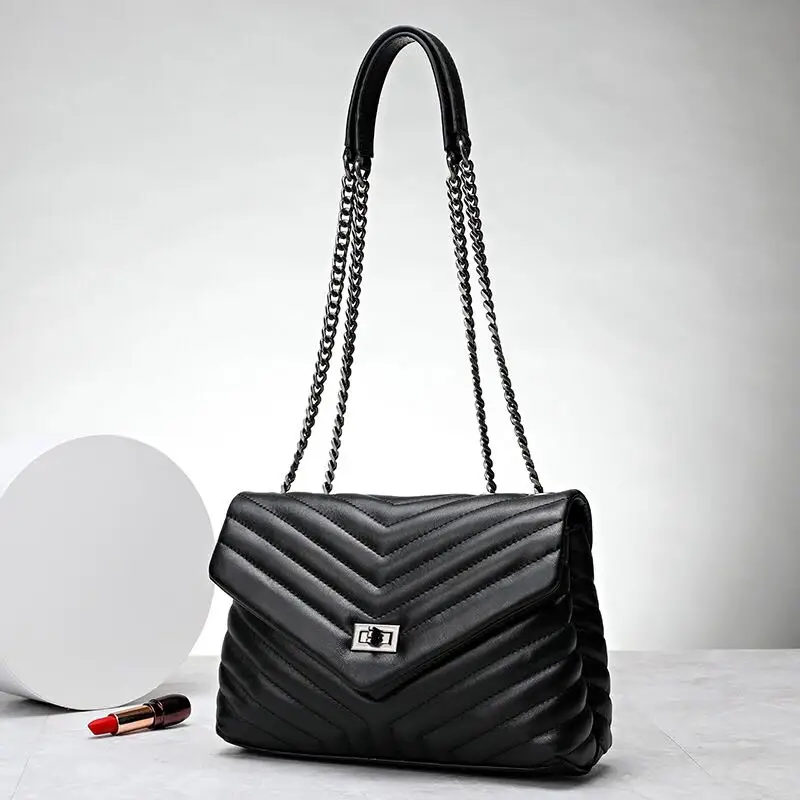 

Новинка 2020, женская сумка Faion из натуральной кожи ягненка, сумка через плечо с цепочкой Ele в стиле ретро