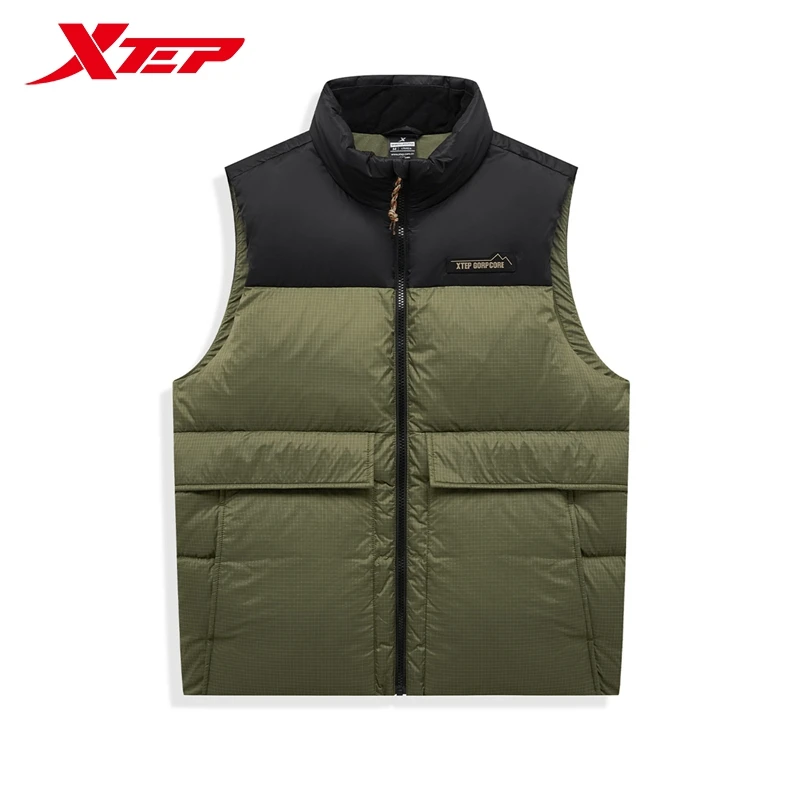 Xtep Down Vest For Men And Women 2024 Autumn Soft Coat Trendy Retro Comfortable Tops 876327260145