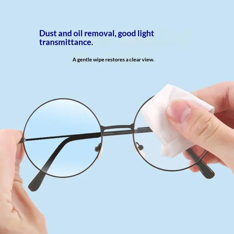 Sunglasses Cleaning Wipes 100pcs Lens Glasses Phone Screen Quick Dry Soft Fiber for Home School