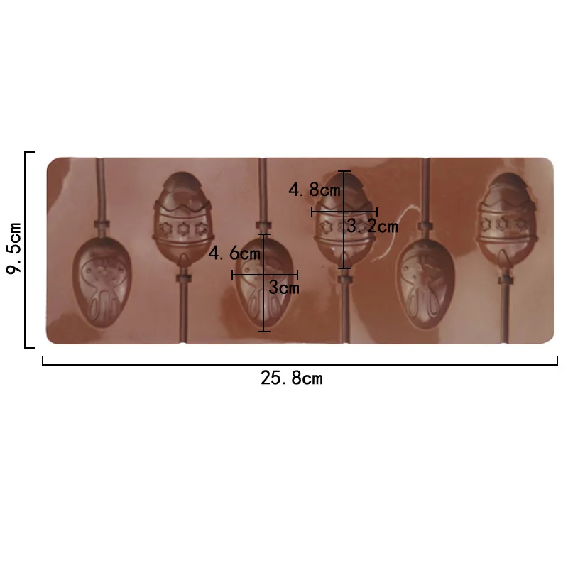 Easter Christmas Series 6 in 2 Groups of Different Shapes, Silicone Lollipop Mold Does Not Match Stick XG917